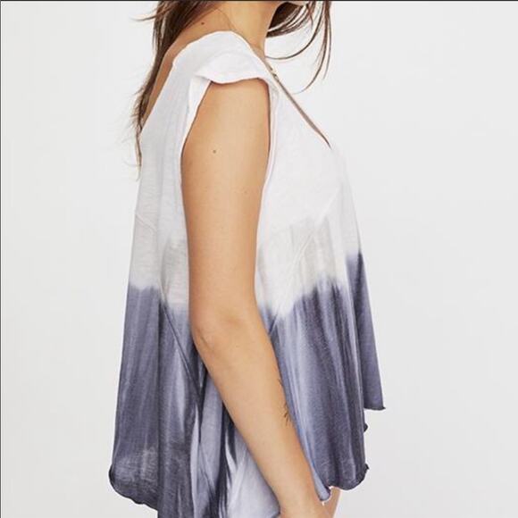 NWT Free People paradise dip dye tee lilac fog M - Picture 4 of 8